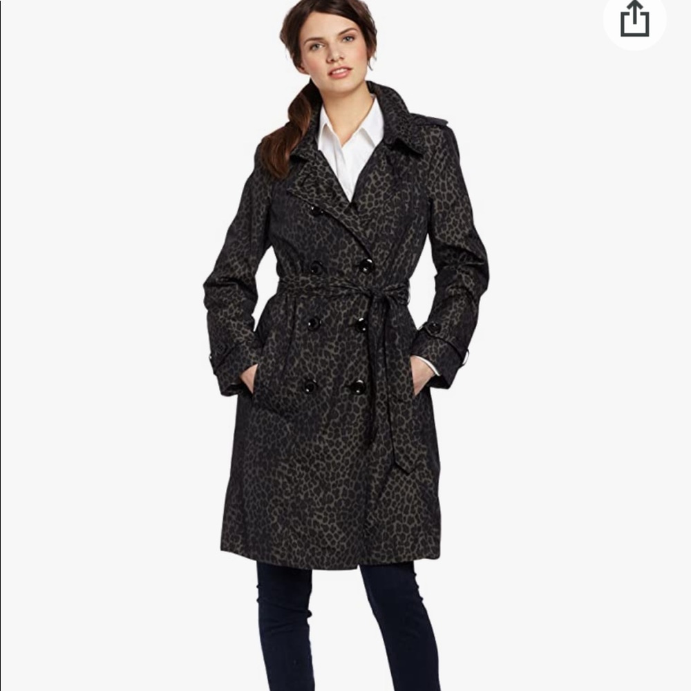 Calvin Klein Leopard Print Trench Coat